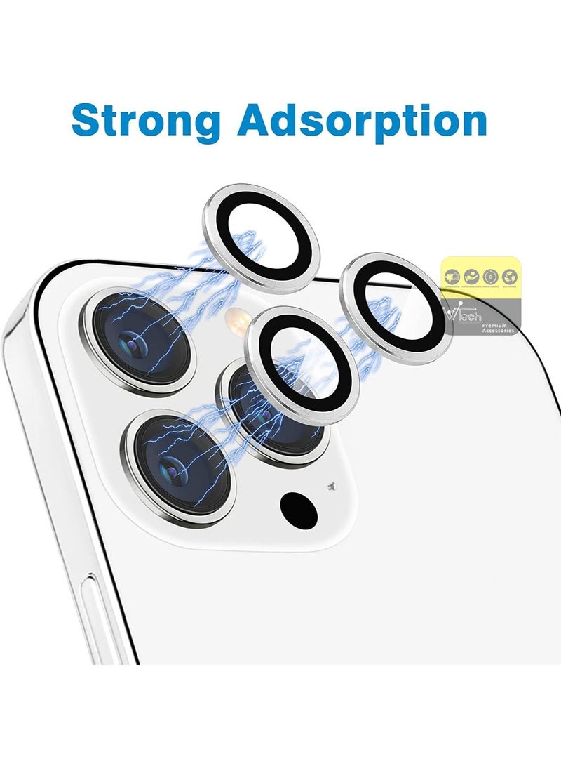 Wtech Premium Camera Lens Film Protector Shield For Apple iPhone 15 Pro Max 2023 Clear/Silver - Image 5