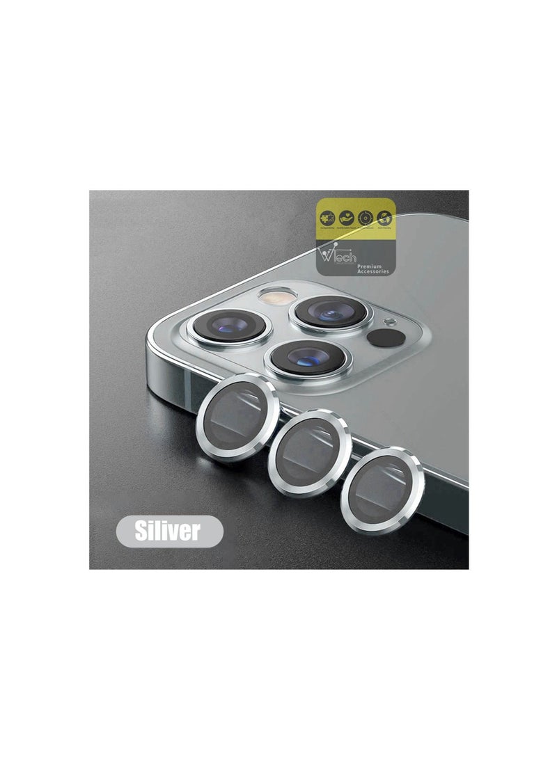 Wtech Premium Camera Lens Film Protector Shield For Apple iPhone 15 Pro Max 2023 Clear/Silver - Image 3