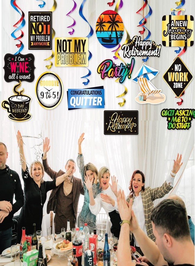 KALEFO 36PCS Retirement Party Decorations Happy Supplies Hanging Swirls Man Women Favors - Image 4