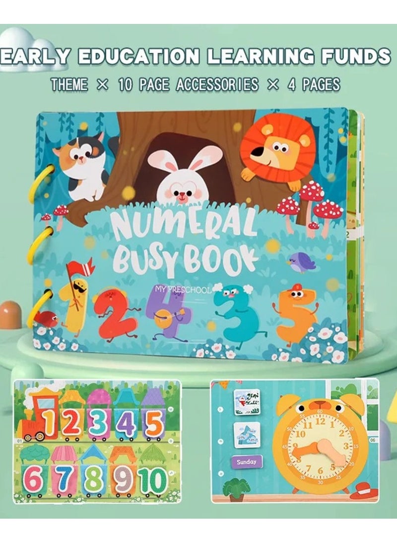 Early Children Educational Book for Children, Stickers Board, Animal & Numbers Matching, Verbal Awareness and Mastery of Words for Their General Knowledge, Preschool Educational Toy for Boys and Girls 1-5 Years - Image 1