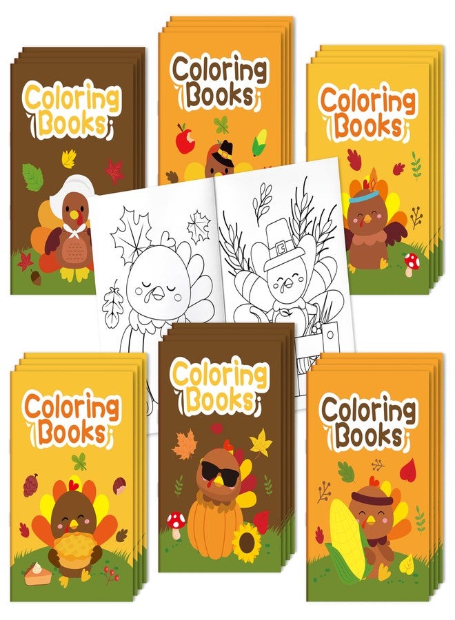 ANGOLIO Thanksgiving Turkey Coloring Books Bulks - 24Pcs Thanksgiving Coloring Books for kids Pumpkin Animals Fall DIY Color-in Pages Booklet for Kids Fall Activity Classroom Rewards Party Goodie Bags - Image 1