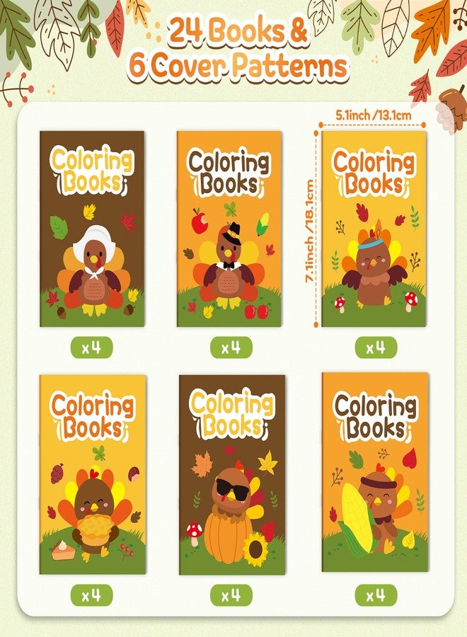 ANGOLIO Thanksgiving Turkey Coloring Books Bulks - 24Pcs Thanksgiving Coloring Books for kids Pumpkin Animals Fall DIY Color-in Pages Booklet for Kids Fall Activity Classroom Rewards Party Goodie Bags - Image 2
