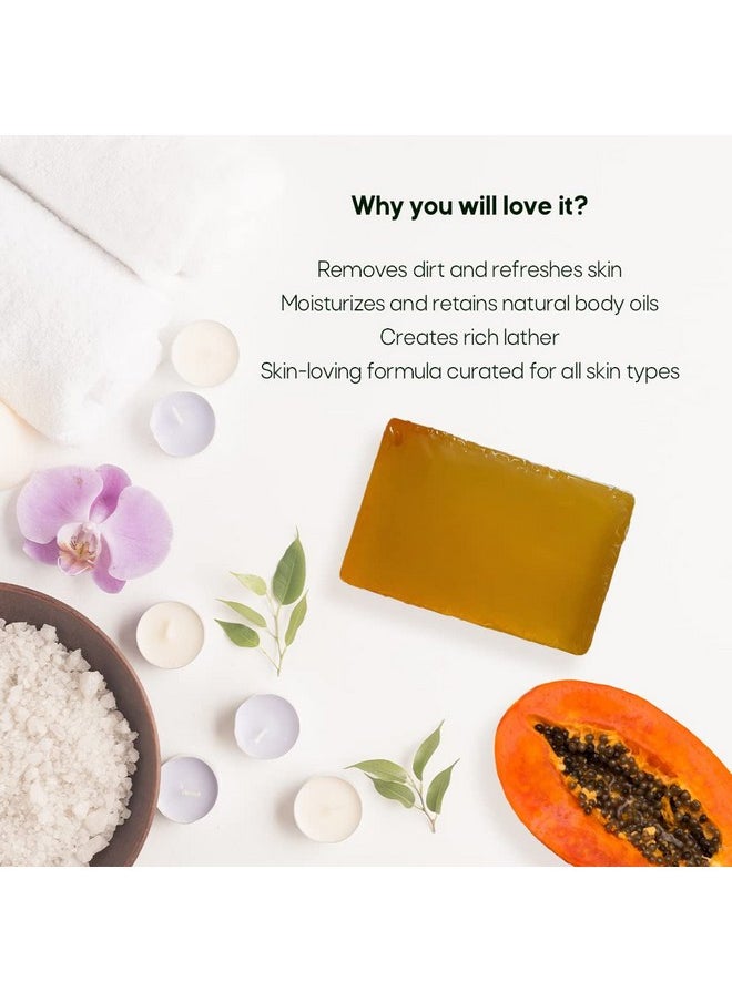 LA Organo LA Organo Papaya Handmade Natural Bath Soap (Pack of 4) 400g  - Image 3