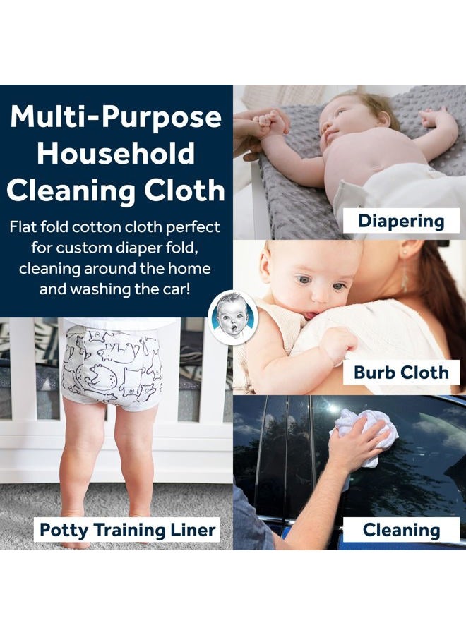 Gerber Unisex Baby Boys Girls Gauze Prefold Cloth Diapers Multipack White 5 Pack  - Image 5