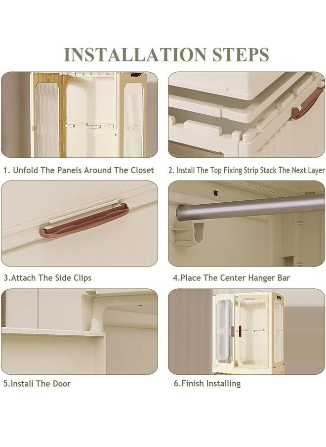 NKX 2 Layers Stylish Multi-Functional Storage 2 Cabinet & 1 Wardrobe  - Image 4