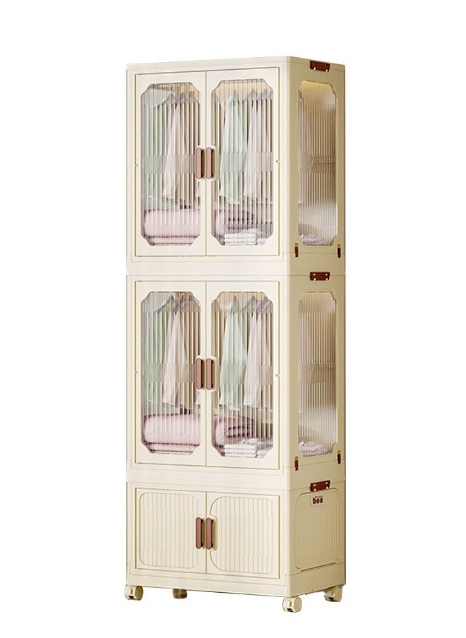 NKX 2 Layers Stylish Multi-Functional Storage 2 Cabinet & 1 Wardrobe  - Image 2