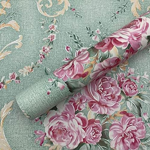 ELTON Waterproof Peel and Stick Floral Wallpaper, Self-Adhesive Vinyl Wall Covering for Bedroom, Living Room Bathroom Cabinet, Countertop (45 x 600 cms, Floral Rose) - Image 1
