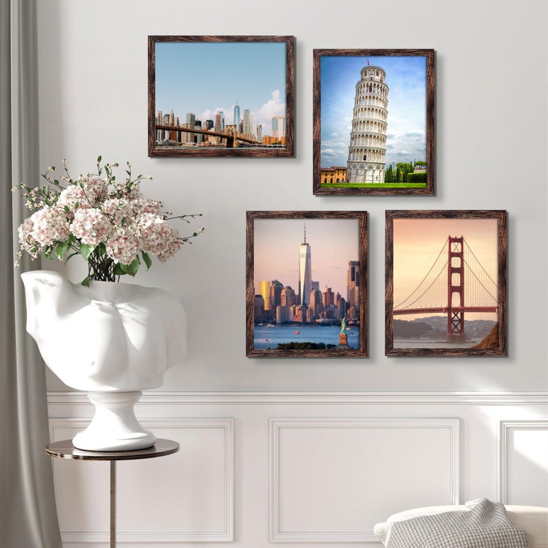 BESCRCL 22x28 Picture Frame Brown, Poster Frames Wall Hanging, Display Pictures 22 x 28 without Mat, 1 Pack - Image 5