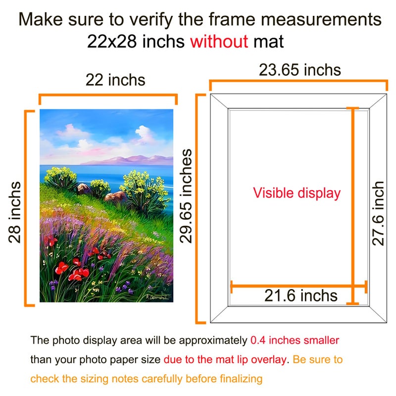 BESCRCL 22x28 Picture Frame Brown, Poster Frames Wall Hanging, Display Pictures 22 x 28 without Mat, 1 Pack - Image 2
