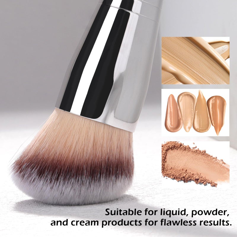 Daubigny Makeup Brushes Daubigny Dual-ended Rounded Foundation Brush Powder Brush Perfect for Any Look Premium Luxe Hair Rounded Taperd Flawless Brush Ideal for Liquid, Cream, Powder,Blending - Image 5