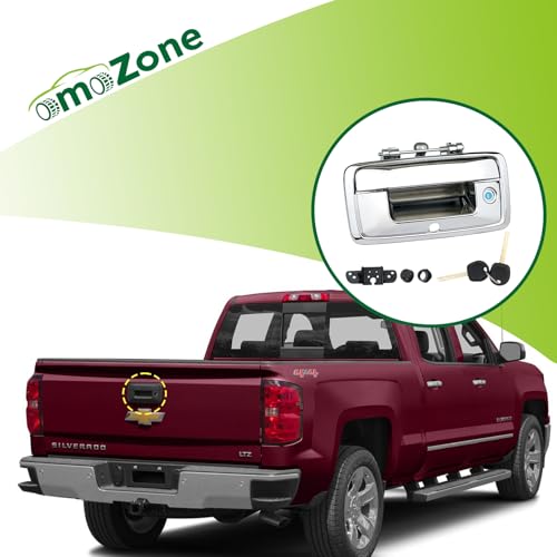 omoZone Tailgate Handle with Camera Hole Liftgate Latch Handle with Key Lock Cylinder Chrome Fit for 20142015 Chevrolet Chevy Silverado GMC Sierra Replaces 23448681 - Image 3