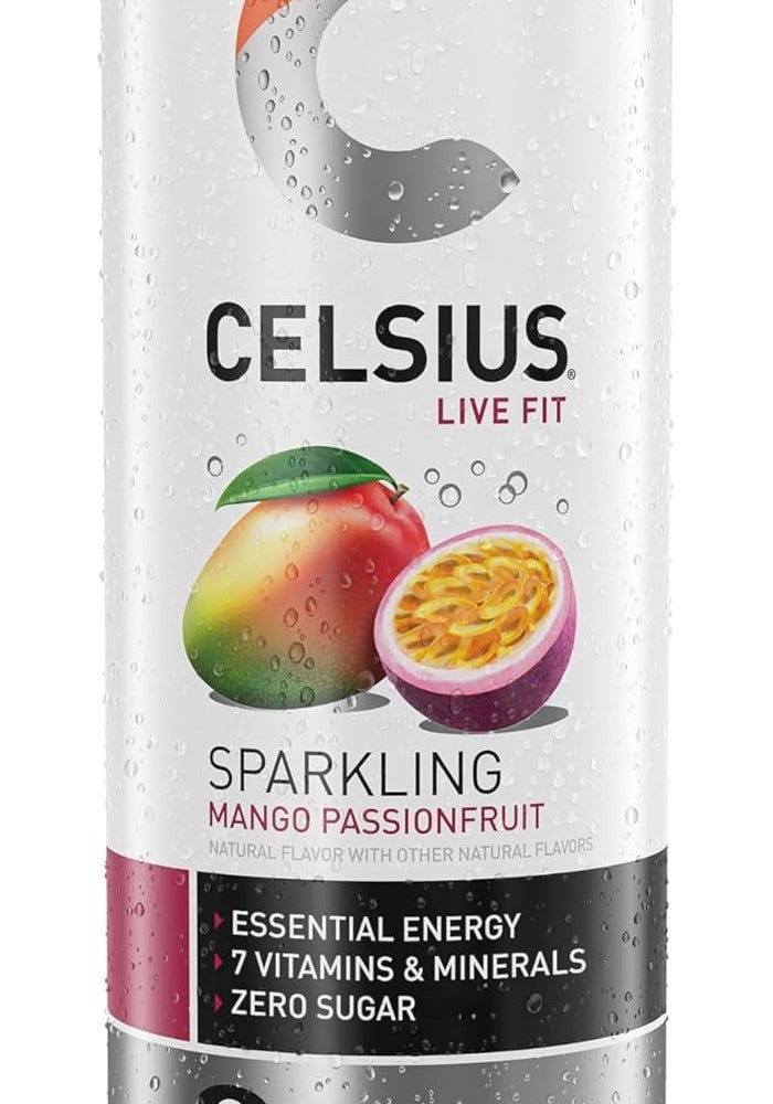 CELSIUS مشروب الطاقة الفوار من CELSIUS بنكهة المانجو وفاكهة الباشن فروت - Image 5