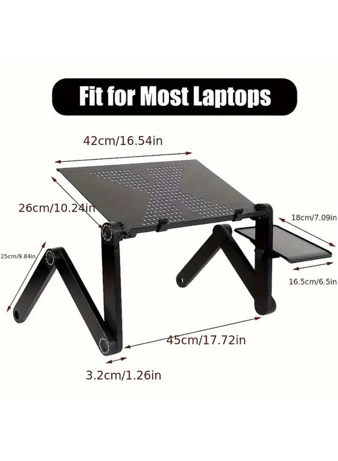 1pc Adjustable Aluminum Laptop Stand Foldable Lightweight Portable Desk with Mouse Pad Heat Dissipation for Home Office PC Notebook - Image 4