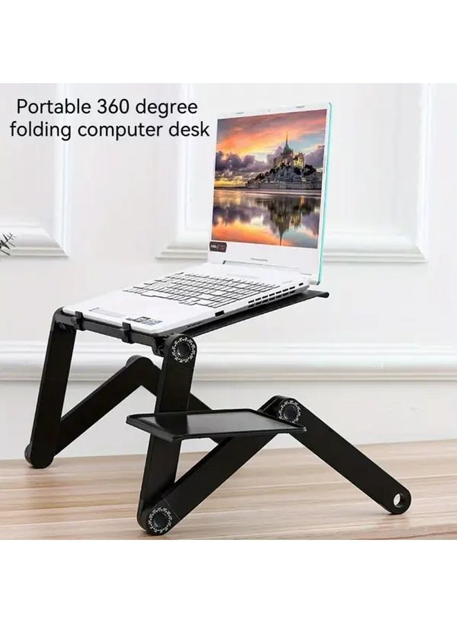 1pc Adjustable Aluminum Laptop Stand Foldable Lightweight Portable Desk with Mouse Pad Heat Dissipation for Home Office PC Notebook - Image 2