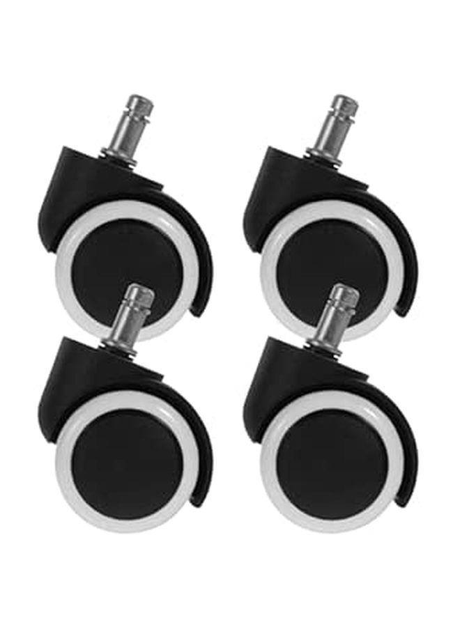 Snap Ring Stem Chair Casters 4 Pack 10mm Office Chair Wheel Replacement Black White - Image 1