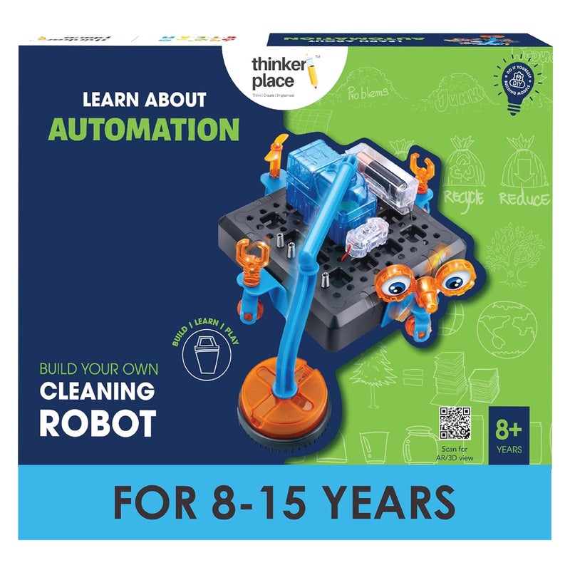 ThinkerPlace Space Cleaning Robot DIY Kit | Build, Learn & Play | STEM Toy for Kids Age 8+ | Automation Learning Kit with AR Experience | Fun Educational Game - Image 1