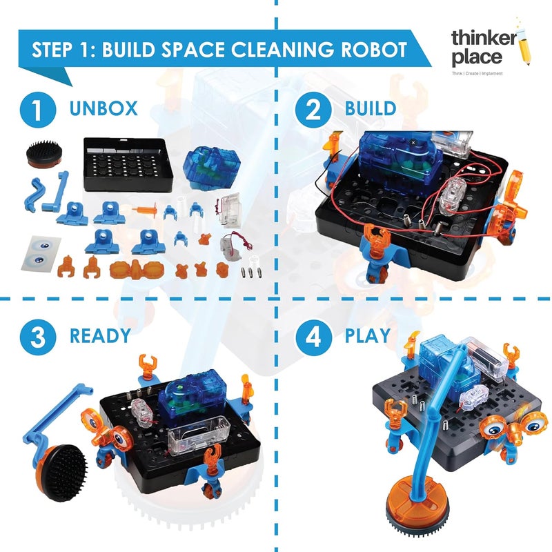 ThinkerPlace Space Cleaning Robot DIY Kit | Build, Learn & Play | STEM Toy for Kids Age 8+ | Automation Learning Kit with AR Experience | Fun Educational Game - Image 3