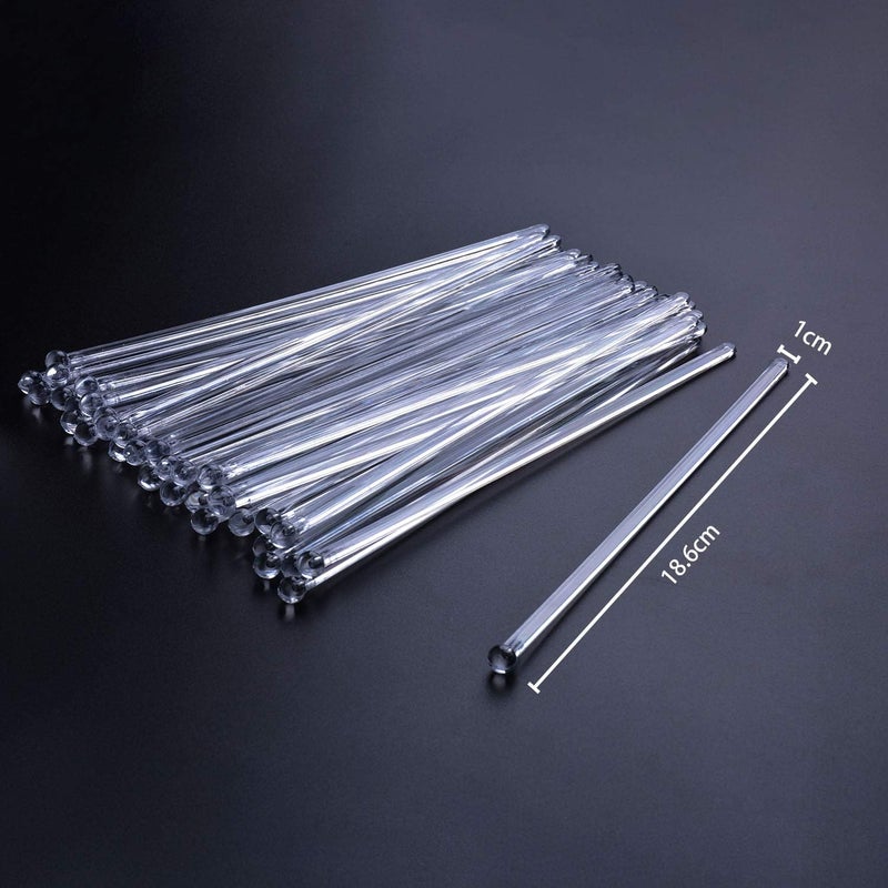Aboat 120 Pieces 7.3 Inch Plastic Round Top Swizzle Sticks, Crystal - Image 3