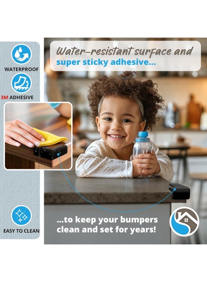8-Pack Corner Protector Baby To Baby Proof Corners And Edges; Table Corner Covers Baby Safety, Soft Rubber Foam Cushion Corner Guards, Child Proofing Pads, Table Corner Protectors For Furniture, Black - Image 4