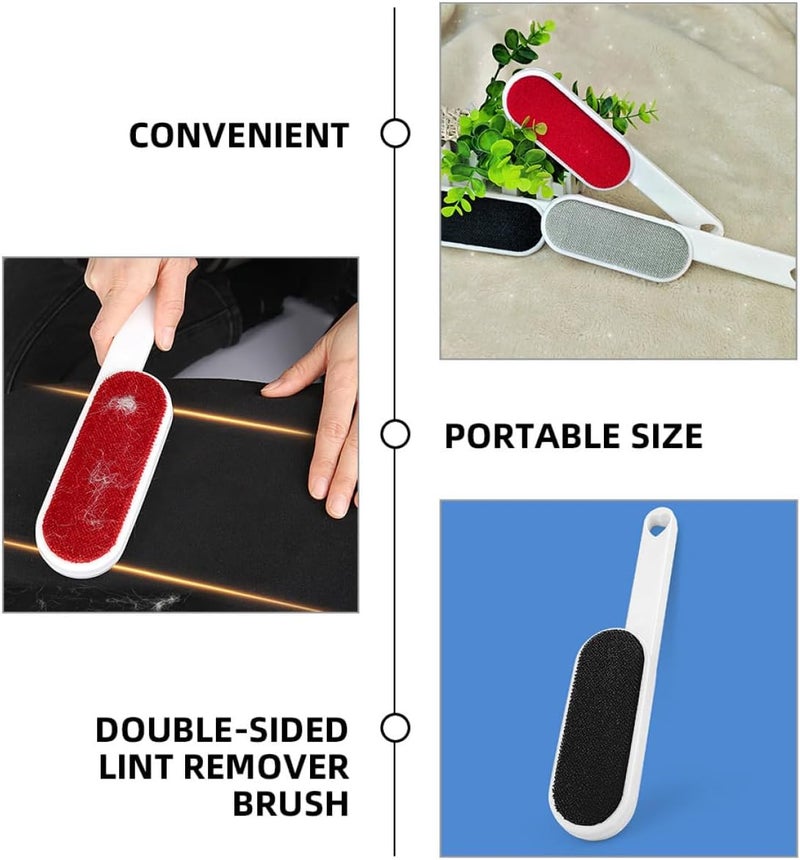 Cabilock 3pcs Pet Hair Remover Brush Set for Clothes and Furniture, Double-Sided Electrostatic Lint Brush with Sticky Bristles, Reusable Dog and Cat Hair Removal Tool for Carpet and Bedding - Image 3