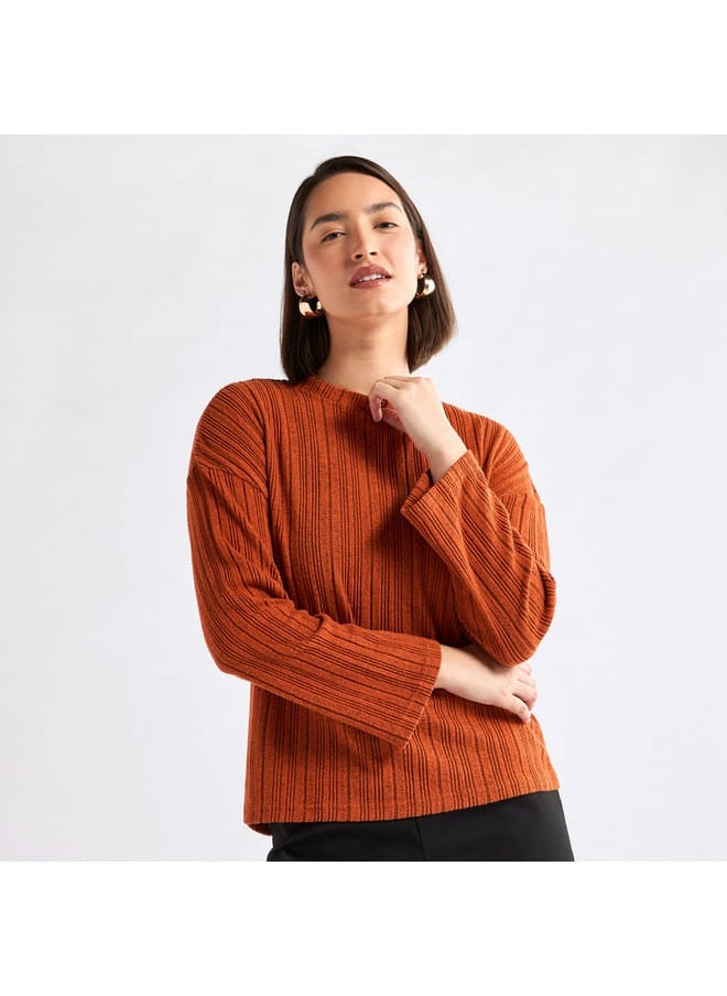 Ribbed High Neck Sweater with Long Sleeves - pzsku/Z8B8888791FC576DF79CAZ/45/_/1728433323/fd35649c-fdb1-4eac-a4e7-7194cf2212d8