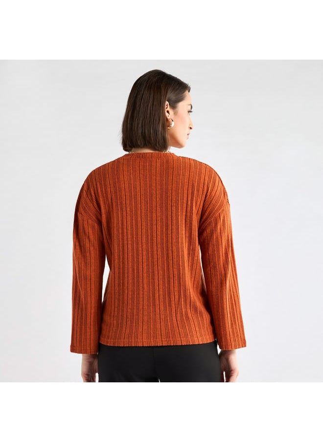 Ribbed High Neck Sweater with Long Sleeves - pzsku/Z8B8888791FC576DF79CAZ/45/_/1728433325/d0d367fd-a669-4bc0-91ac-20476c08bc1c