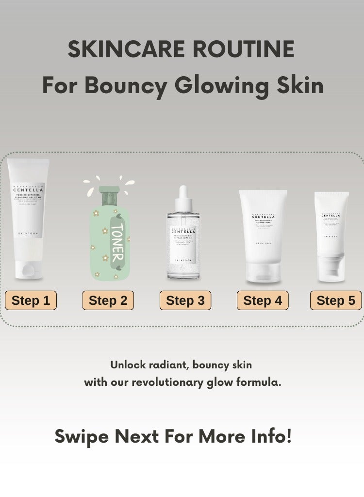 SKIN1004 Madagascar Centella Tone Brightening Boosting Pack – Toner 210ml, Capsule Ampoule 100ml, Capsule Cream 75ml & Sunscreen 50ml Set – Complete Hydrating & Brightening Skincare Routine And Face Scrubber 435ml - Image 3