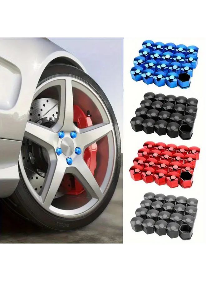 Silvery 21pcs Car Wheel Nut Caps Cover Set Anti Rust Auto Hub Screw Protection Hub Bolt Exterior Decorative Tyre Nut Covers Vehicle Customization Precisiion Fit Sleek Design - Image 1
