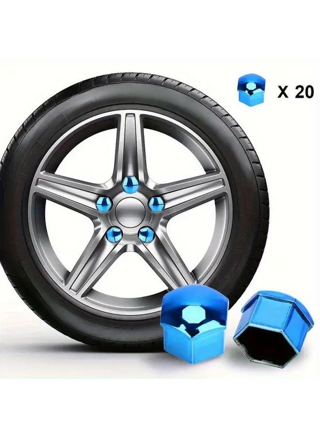 Silvery 21pcs Car Wheel Nut Caps Cover Set Anti Rust Auto Hub Screw Protection Hub Bolt Exterior Decorative Tyre Nut Covers Vehicle Customization Precisiion Fit Sleek Design - Image 2