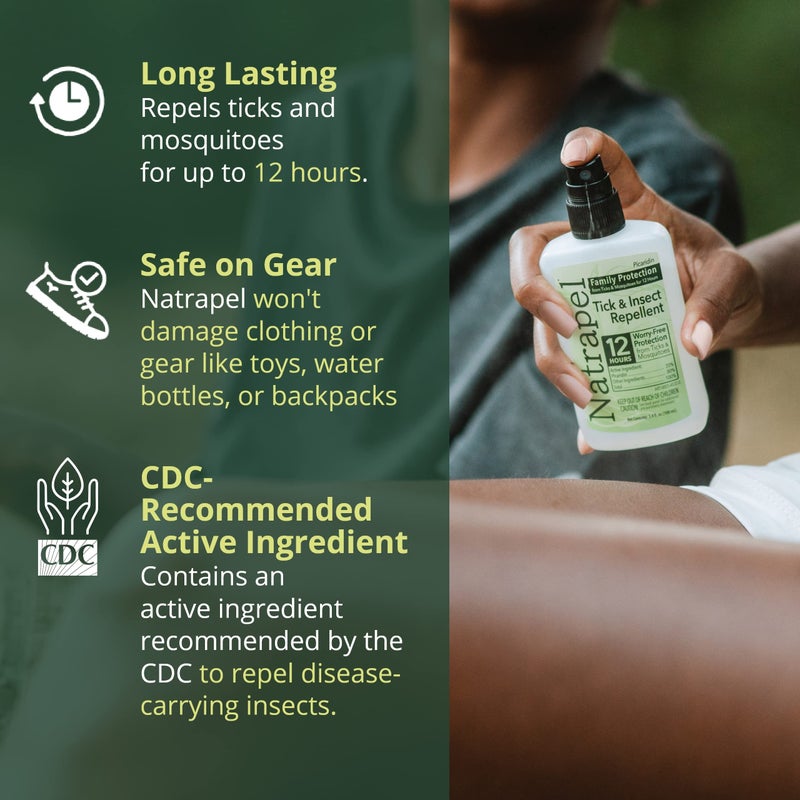 Natrapel Tick & Insect Repellent - Bug Spray with 20% Picaridin - Family Protection Against Mosquitoes, Ticks & More - Up to 12 Hours of Protection - 3.4 fl oz (3 Pack) - Image 3