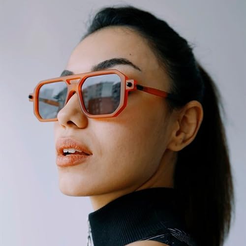 AUGEN By Visions India Retro Vintage Square Abstract Unisex Sunglasses UV400 Protected Medium Size (C9, 163) - Image 4