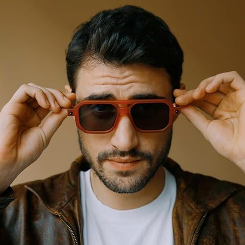 AUGEN By Visions India Retro Vintage Square Abstract Unisex Sunglasses UV400 Protected Medium Size (C9, 163) - Image 5