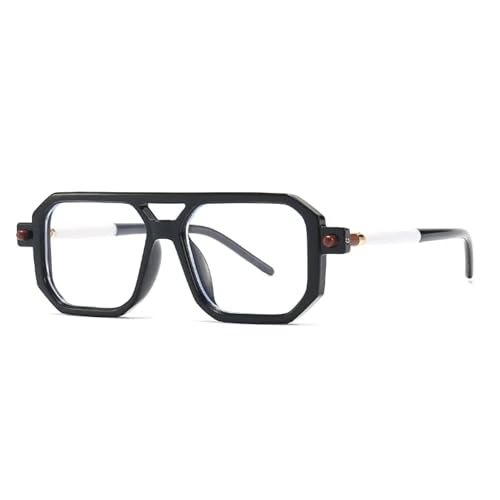 AUGEN By Visions India Retro Vintage Square Abstract Unisex Sunglasses UV400 Protected Medium Size (C9, 163) - Image 1