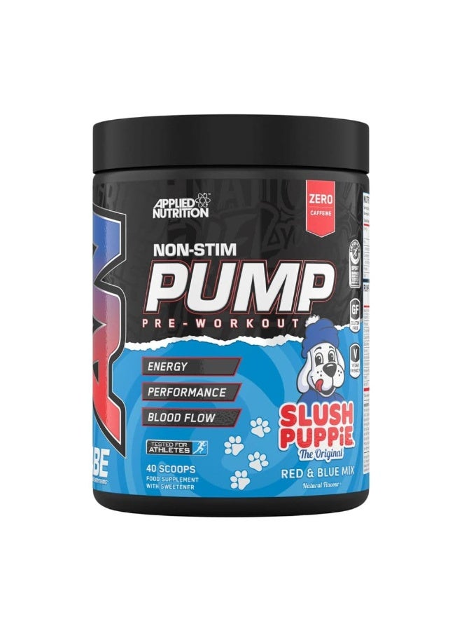 أبلايد نيوتريشن ABE Pump بري ووركاوت بدون منبهات وكافيين، مع سيترولين وكرياتين وبيتا ألانين، نكهة Slush Puppie Red & Blue Mix، 500 غ، 40 سكوب - Image 1