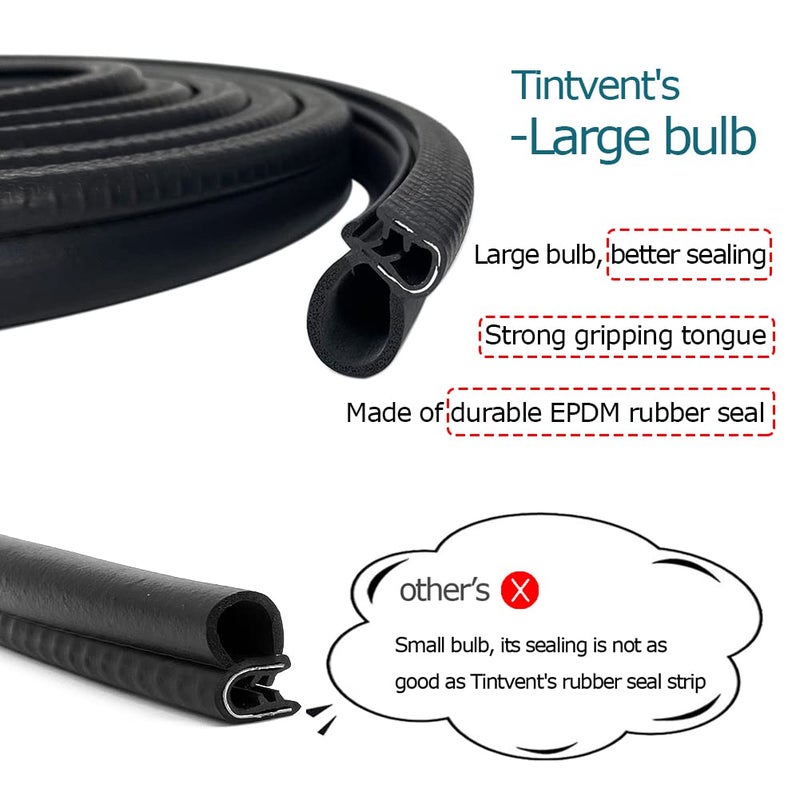 Tintvent Car Door Rubber Seal Strip with Side Large Bulb(26Ft), Automotive Weather Stripping, Edge Trim for Boats, Automobile, RVs, Trucks - Image 5
