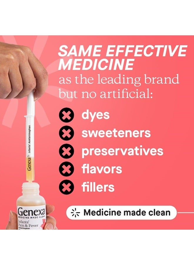Genexa Infants' Pain and Fever Reducer | Baby Acetaminophen, Dye Free, Liquid Oral Suspension Medicine for Infant | Delicious Organic Blueberry Flavor | 160 mg per 5mL | 2 Fluid Ounces - Image 2