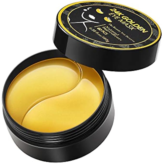 Wismee 30 Pairs 24k Gold Eye Mask Patches,Collagen Crystal Under Eye Mask Patches for Dark Circles,Puffiness & Wrinkles,Eye Bags,Anti-Aging,Firms Gel Eye Mask Patches for Puffy Eyes Adult, (Golden) - Image 1