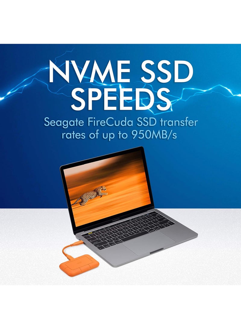 Seagate LaCie Rugged SSD 1TB Solid State Drive — USB-C USB 3.2 NVMe speeds up to 1050MB/s, IP67 Water Resistant, 3m Drop resistant, Encryption, 5-year Warranty with Data Recovery, 1 Mo Adobe CC 1 TB STHR1000800 1 TB - Image 2