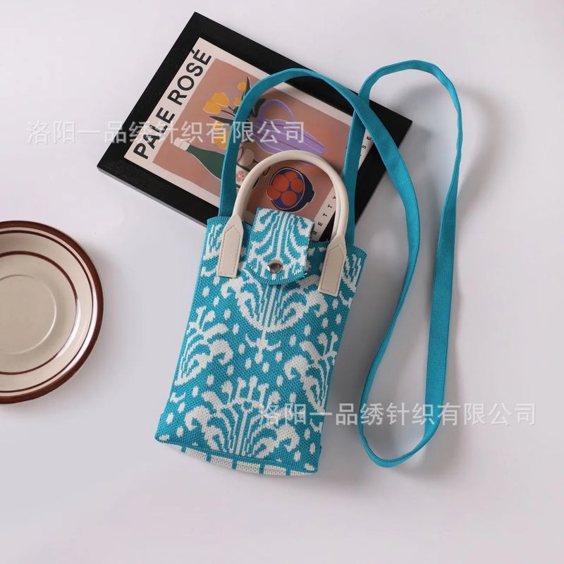 Xinjiang Ethnic Style Ediris Pattern Cloth Bag Handbag Knitted Bag Hand-Carrying Cultural And Creative Souvenir Crossbody Bag - Image 1