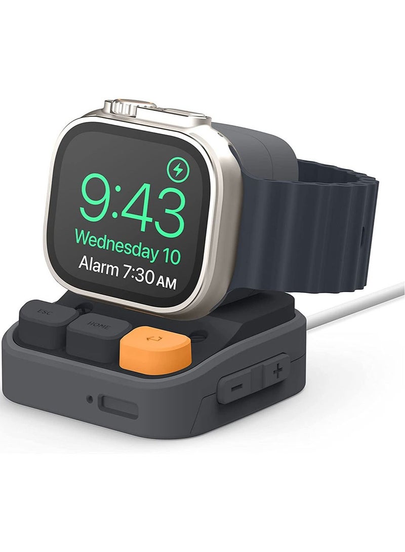 Elago W9 Stand for Apple Watch Charger Stand Compatible with Apple Watch Ultra 49mm, Series 8/7 (45mm), Series 6/SE/5/4 (44mm) - Dark Grey - Image 1