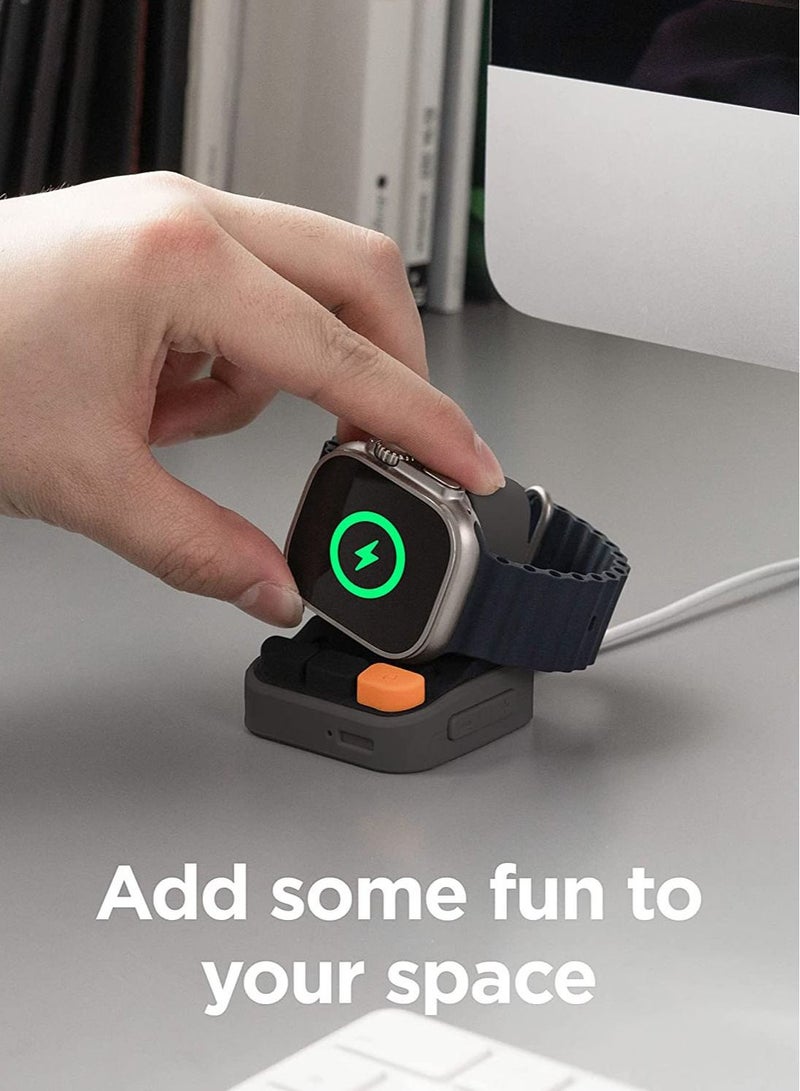 Elago W9 Stand for Apple Watch Charger Stand Compatible with Apple Watch Ultra 49mm, Series 8/7 (45mm), Series 6/SE/5/4 (44mm) - Dark Grey - Image 5