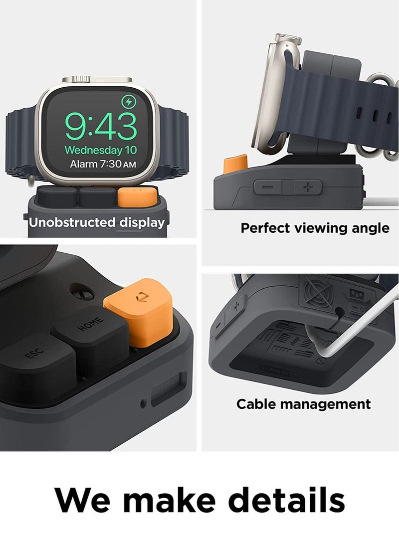 Elago W9 Stand for Apple Watch Charger Stand Compatible with Apple Watch Ultra 49mm, Series 8/7 (45mm), Series 6/SE/5/4 (44mm) - Dark Grey - Image 3