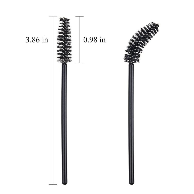 MyAoKuE-UP 100 Pack Mascara Wand Eyelash Brush Disposable Eye Lash Applicator Makeup Tool Kit (Black-Handle100pcs) - Image 2