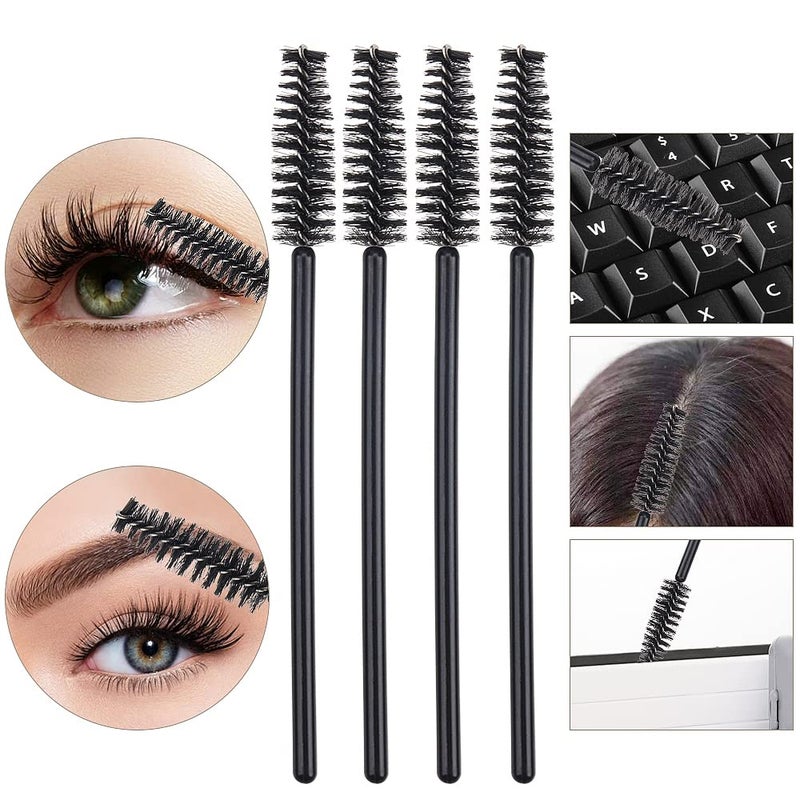 MyAoKuE-UP 100 Pack Mascara Wand Eyelash Brush Disposable Eye Lash Applicator Makeup Tool Kit (Black-Handle100pcs) - Image 5