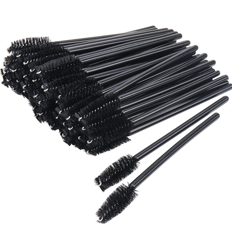 MyAoKuE-UP 100 Pack Mascara Wand Eyelash Brush Disposable Eye Lash Applicator Makeup Tool Kit (Black-Handle100pcs) - Image 1