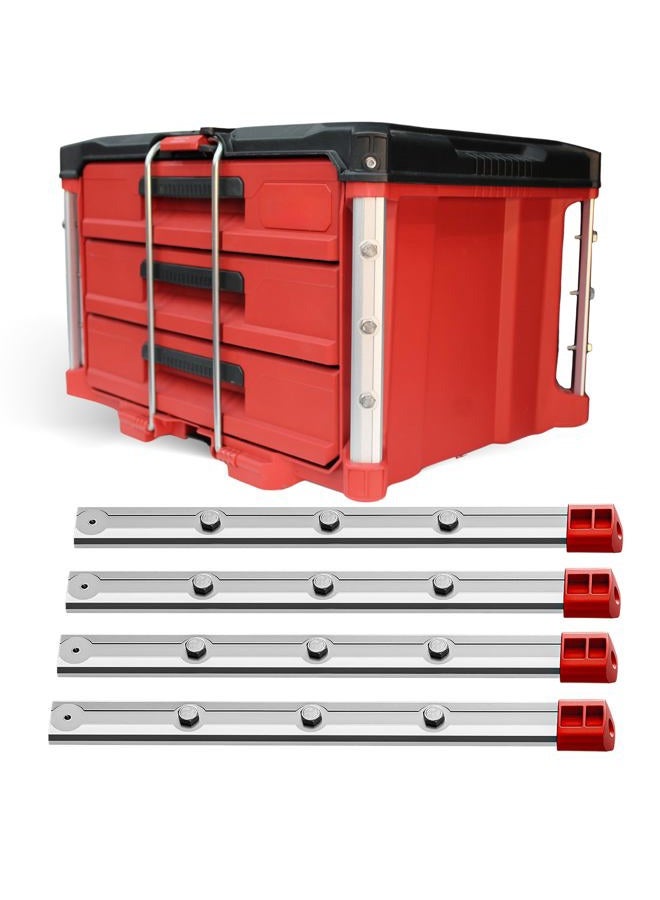 Alpha Engineered Alpha Rails - Alpha Engineered Threaded Rails Compatible with Milwaukee Packout Drawer Tool Boxes (10.4" (265mm) - Silver) - Image 1