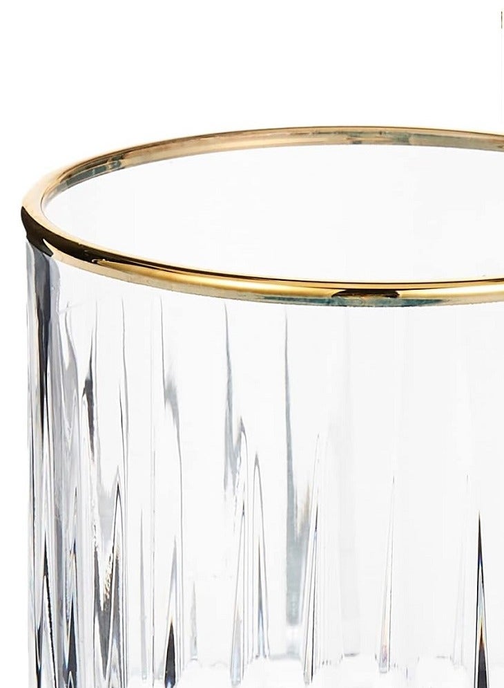 Pasabahce 4-Piece Elysia Golden Touch Glass Set, 210 ml Clear - Image 3