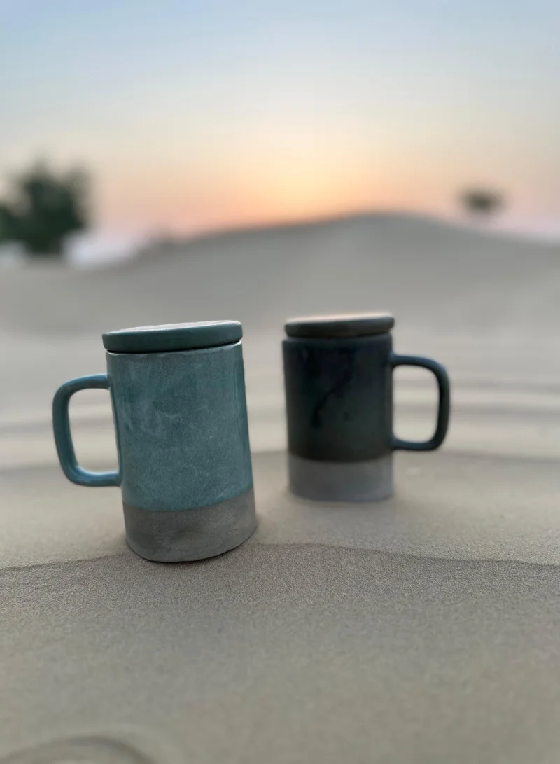 Tohfa Luxe Tohfa Luxe Rayeh â€“ Ceramic Tumbler with Handle &  Lid