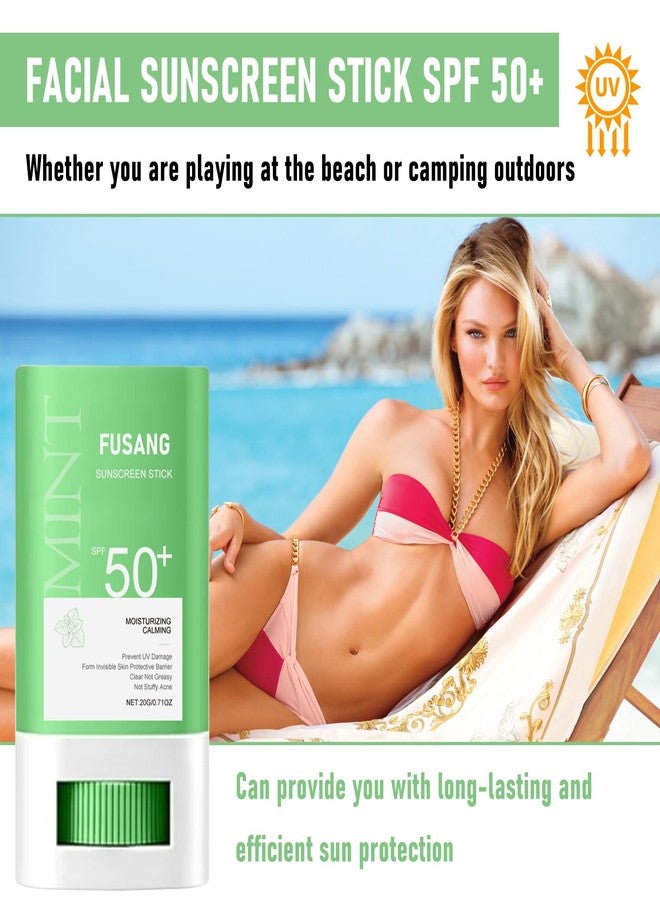 Fusang Face Sunscreen Stick SPF 50+,Matte Non-Greasy Sunscreen Stick Face,Moisturizing Sun Screen Stick for All Skin Types,Oil Control Long Lasting Sunscreen Face Stick - Image 2