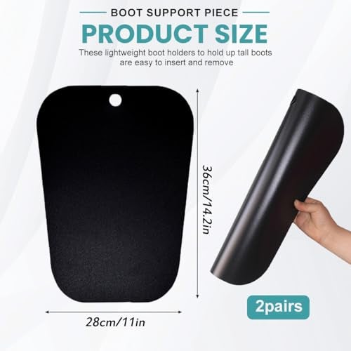 SYBL 2 Pairs Reusable Boot Shaper Form Inserts - Tall Support Black Plastic Inserts Pads - Knee High Shoes Thigh Boot Holder Hanger for Men or Women (16inch/40cm) - Image 2